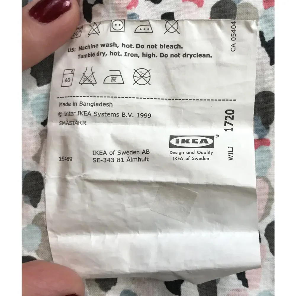 Set Pair 2 IKEA Smastarr Multicolor Pastel Queen Standard Pillow Cases Covers